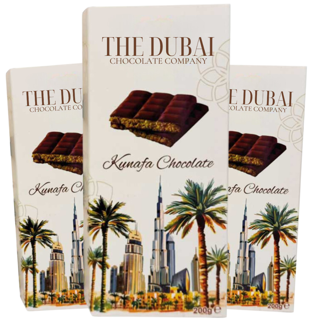 Original Dubai Kunafa Chocolate 200g 3-Pack