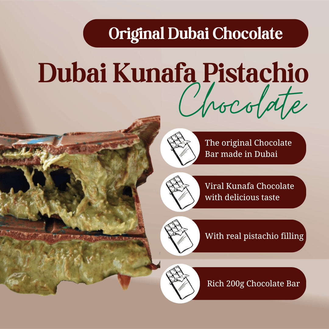 Original Dubai Kunafa Chocolate 200g 3-Pack