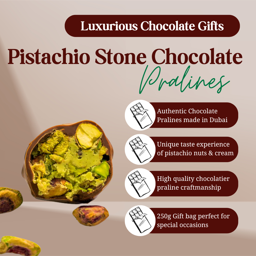Mixed Pistachio Chocolate Pralines 250g made in Dubai