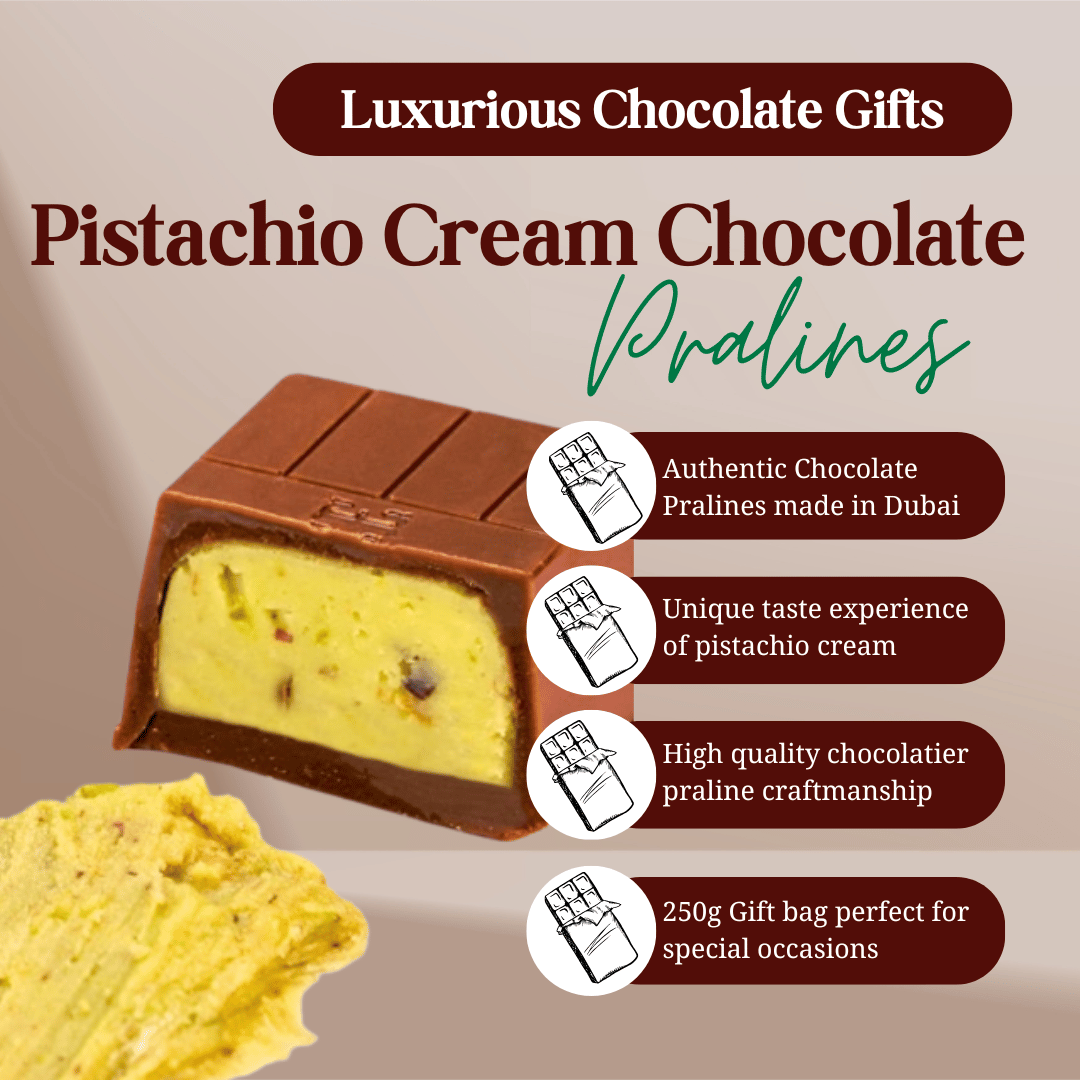 Mixed Pistachio Chocolate Pralines 250g made in Dubai